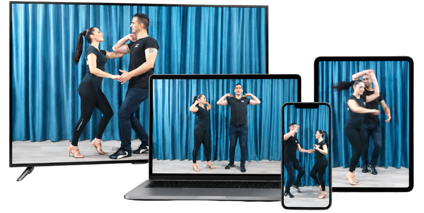 Clases de salsa en pareja disponibles en televisión, laptop, tablet y móvil