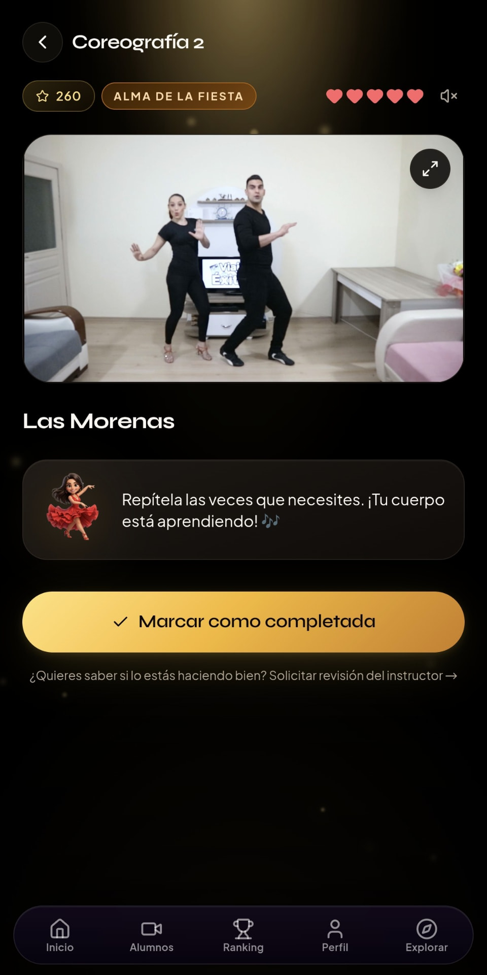 Clase en video dentro de la app de Viaje de Éxito